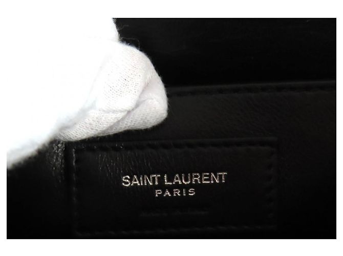Borsa a Spalla in Velluto Monogramma Saint Laurent Nero - vista 12