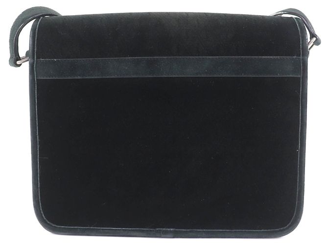 Borsa a Spalla in Velluto Monogramma Saint Laurent Nero - vista 3