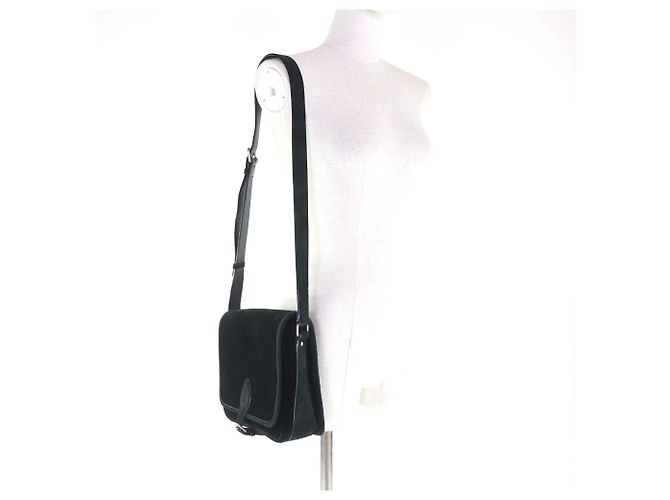Borsa a Spalla in Velluto Monogramma Saint Laurent Nero - vista 6