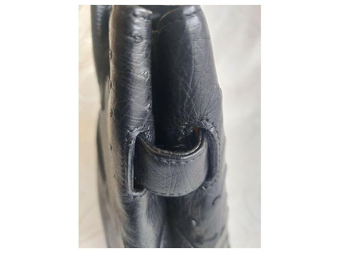 Autre Marque Authentische JRA-Ostrich-Leder-Tote-Tasche - Klassisch schwarzer Luxus - Ansicht 13