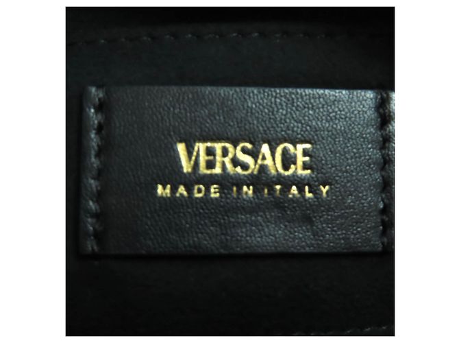 Versace Tag Nappa Bowling Tasche Schwarz - Ansicht 11