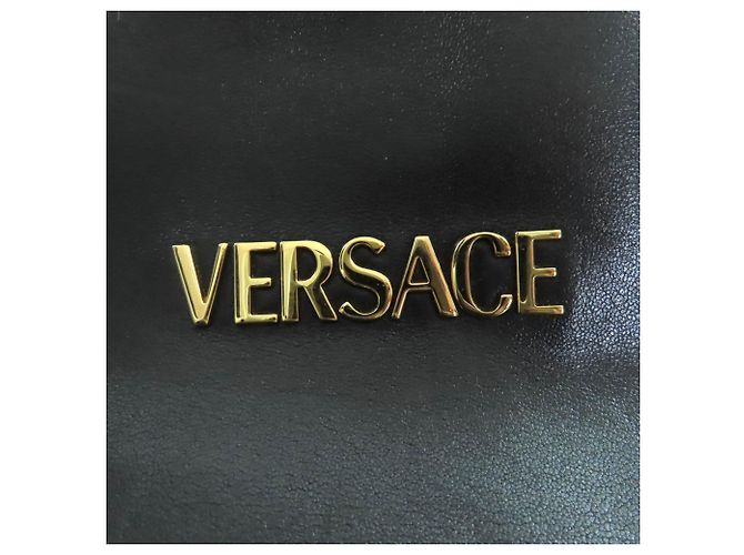 Versace Tag Nappa Bowling Tasche Schwarz - Ansicht 13