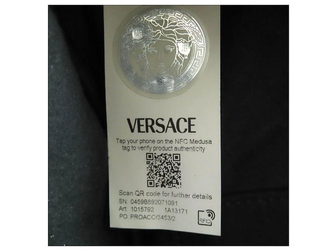 Versace Tag Nappa Bowling Tasche Schwarz - Ansicht 14