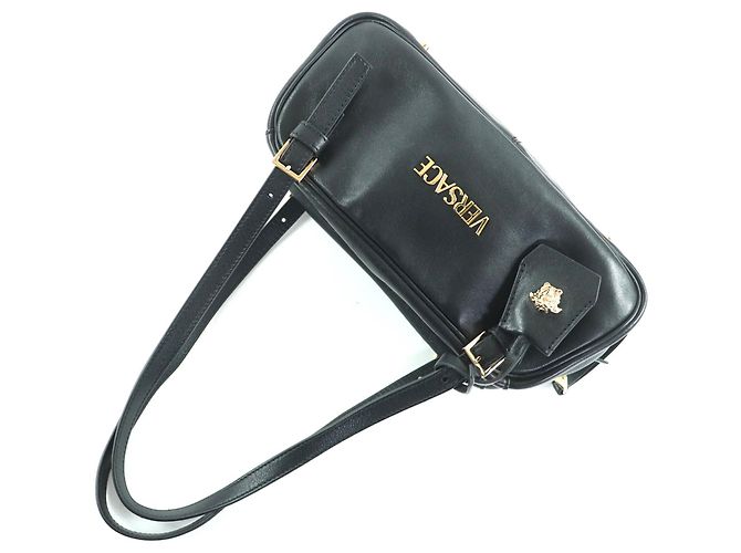 Versace Tag Nappa Bowling Tasche Schwarz - Ansicht 6