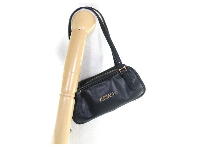 Versace Tag Nappa Bowling Tasche Schwarz - Ansicht 8
