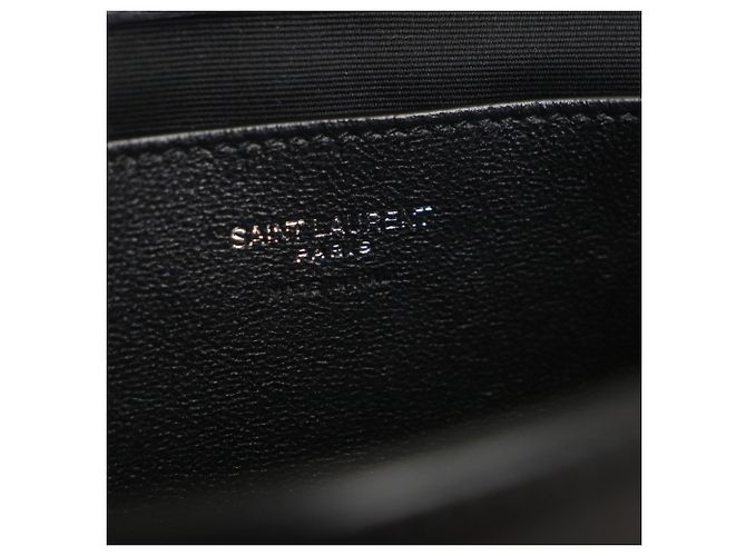 Borsa a tracolla piccola in pelle liscia con logo Saint Laurent Nero - vista 11