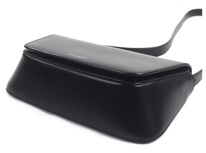 Borsa a tracolla piccola in pelle liscia con logo Saint Laurent Nero - vista 5