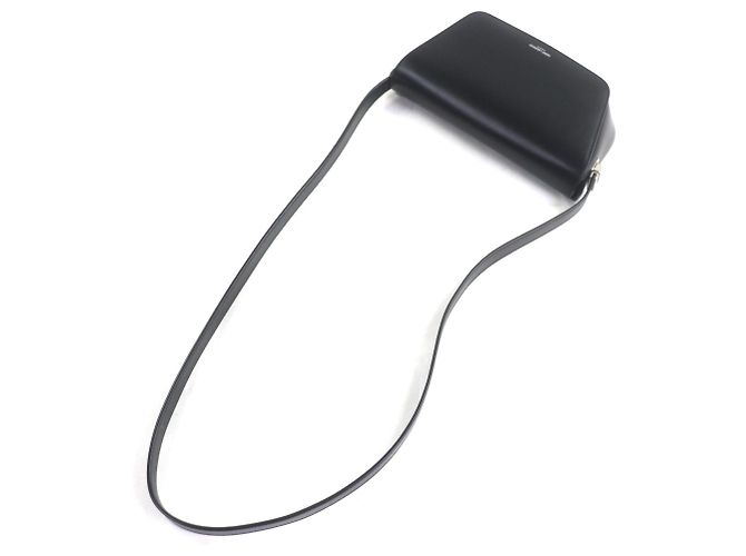 Borsa a tracolla piccola in pelle liscia con logo Saint Laurent Nero - vista 7