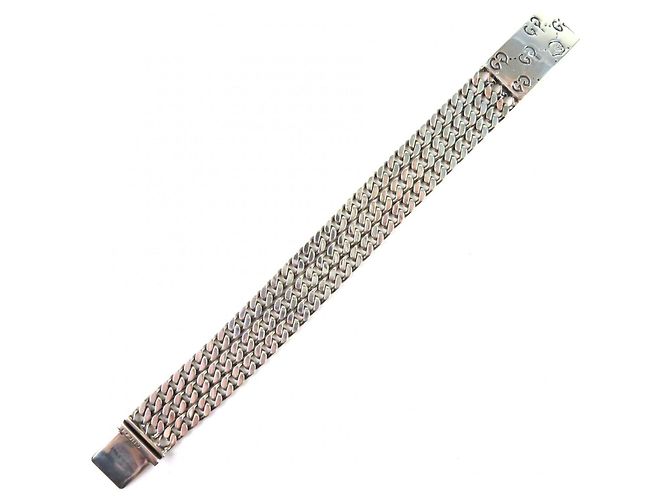 Pulsera charm en plata SV925 con patrón GG y calavera Gucci Ghost - vista 2