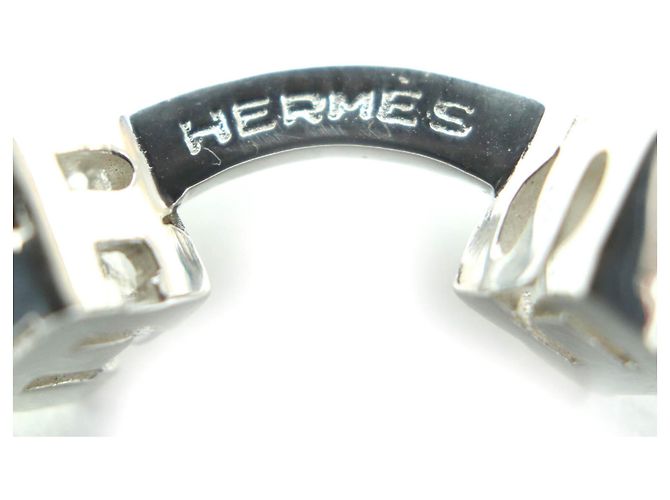 Gemelli quadrati in argento vintage Hermès - vista 7