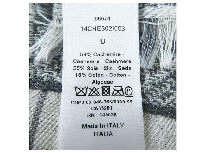 Christian Dior Stola in cashmere e seta da uomo DIOR Homme Marrone Bianco - vista 8
