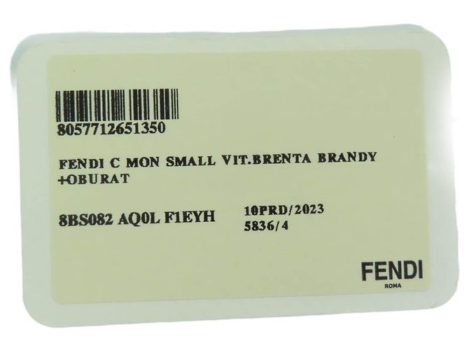 Borsa a spalla in pelle Fendi 8BS082 Camon Small Marrone - vista 17