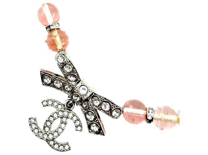 Collar choker de strass con cinta Coco Mark B23S modelo 2023 de Chanel Plata Rosa - vista 2