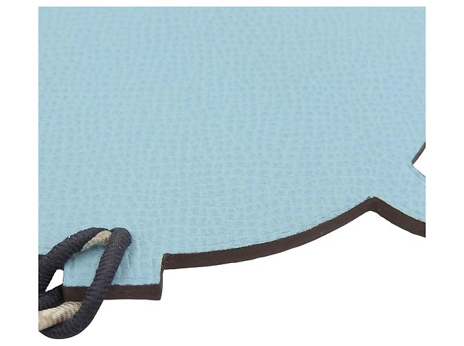 Hermès HERMES Petit H Charm da Borsa Teiera in Pelle Nero Blu chiaro - vista 5