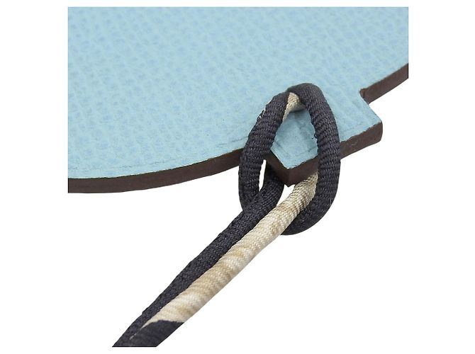 Hermès HERMES Petit H Charm da Borsa Teiera in Pelle Nero Blu chiaro - vista 7