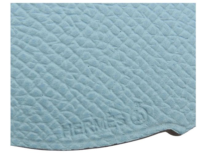 Hermès HERMES Petit H Charm da Borsa Teiera in Pelle Nero Blu chiaro - vista 8