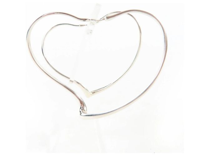 Orecchini a cerchio grandi Open Heart di Elsa Peretti di Tiffany & Co. Argento - vista 5