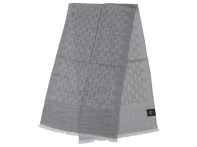 Sciarpa in misto lana e seta Gucci Marrone - vista 3