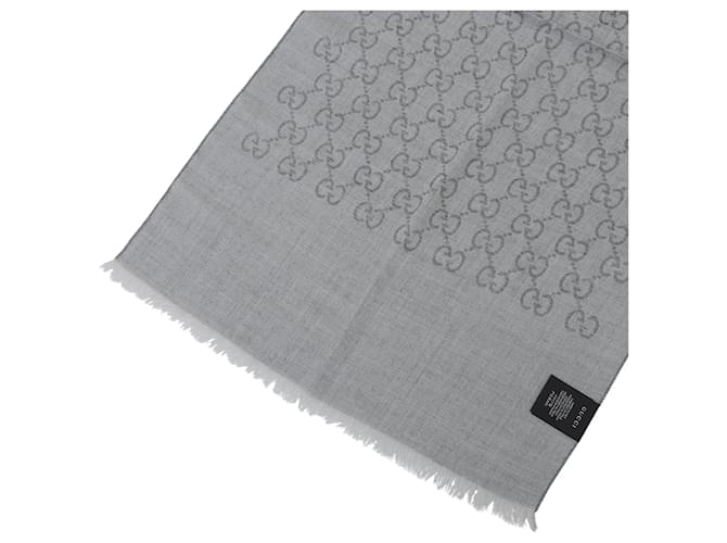 Sciarpa in misto lana e seta Gucci Marrone - vista 5