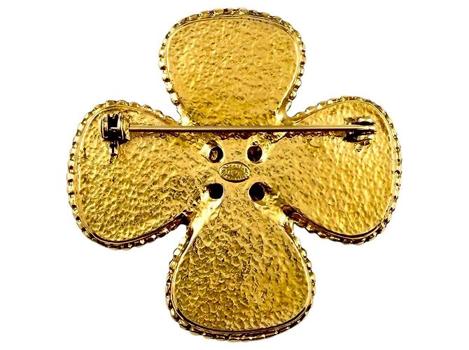 Spilla Fiore Gripoix Coco Mark Vintage 96A di Chanel Multicolore D'oro - vista 3