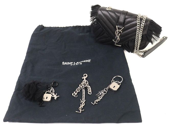 Borsa a Spalla in Pelle Classic Baby Chain di Saint Laurent Nero - vista 2