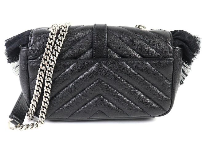 Borsa a Spalla in Pelle Classic Baby Chain di Saint Laurent Nero - vista 3