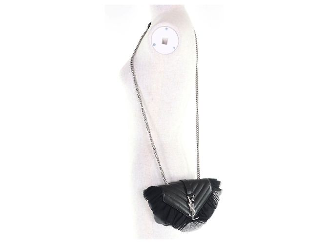 Borsa a Spalla in Pelle Classic Baby Chain di Saint Laurent Nero - vista 6