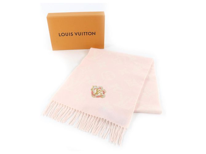 Sciarpa Frangia Preziosa Essenziale Drago Louis Vuitton Rosa Bianco sporco - vista 2