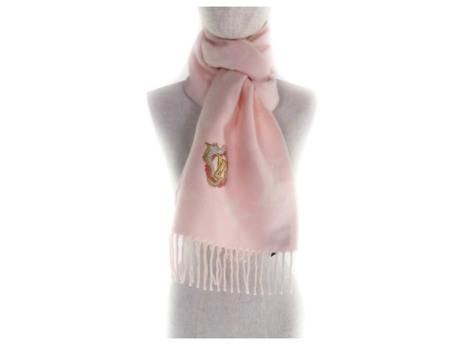 Sciarpa Frangia Preziosa Essenziale Drago Louis Vuitton Rosa Bianco sporco - vista 4