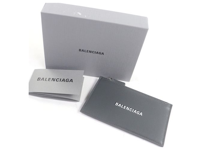 Tarjetero de cuero gris Balenciaga Castaño - vista 2