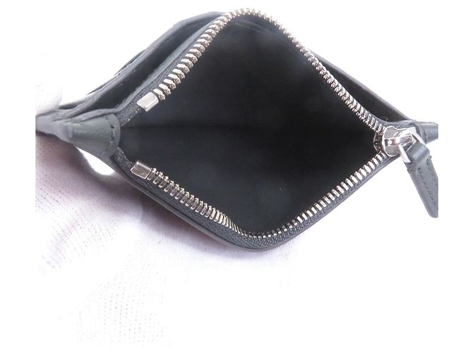 Tarjetero de cuero gris Balenciaga Castaño - vista 4