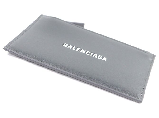 Tarjetero de cuero gris Balenciaga Castaño - vista 5