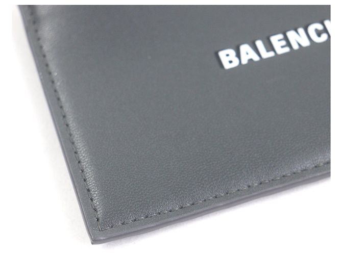 Tarjetero de cuero gris Balenciaga Castaño - vista 6