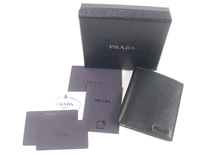 Tarjetero Triangle Saffiano de Prada Negro - vista 2
