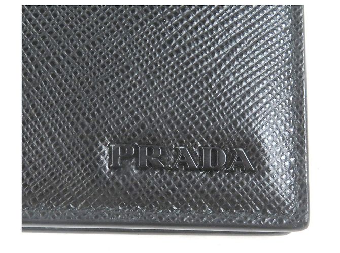 Tarjetero Triangle Saffiano de Prada Negro - vista 8