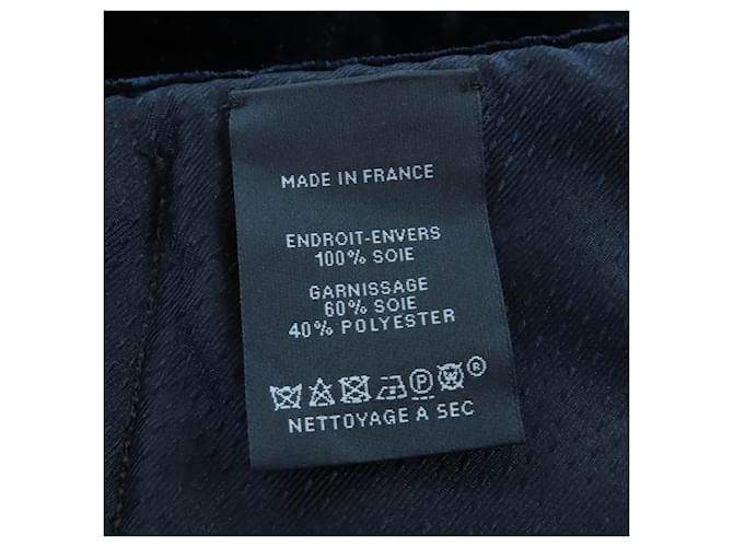 Sciarpa in seta trapuntata con logo Hermès Blu navy - vista 5