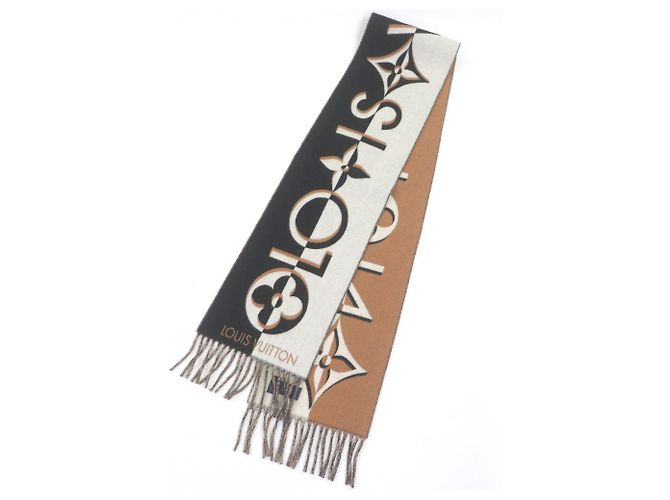 Sciarpa in lana e cashmere con frange Duo Infinity di Louis Vuitton Nero - vista 3