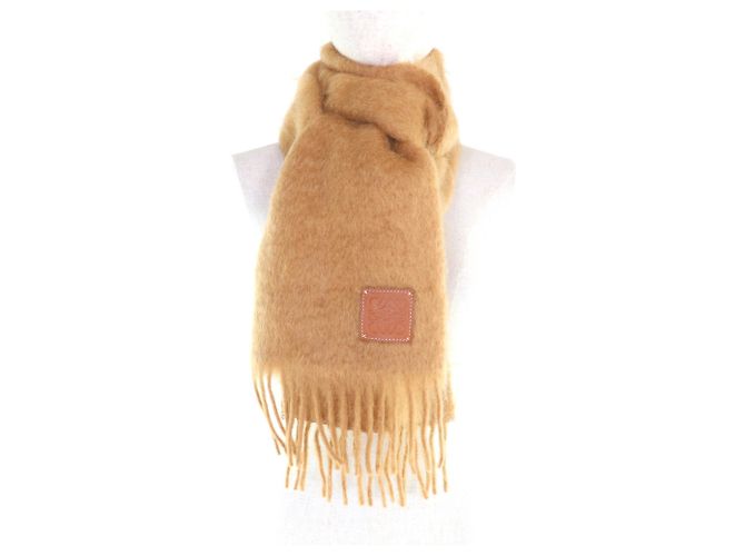 Sciarpa in misto mohair e lana Loewe Marrone - vista 3