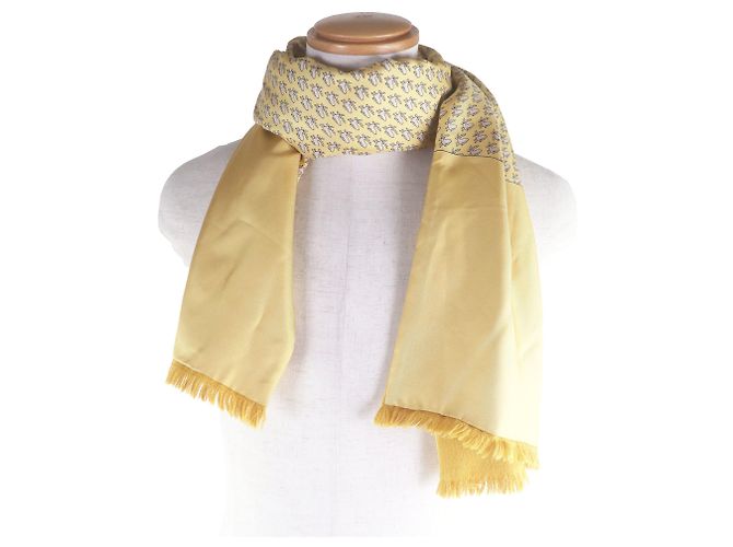Hermès Sciarpa in seta angora con stampa di cervo HERMES Giallo - vista 2