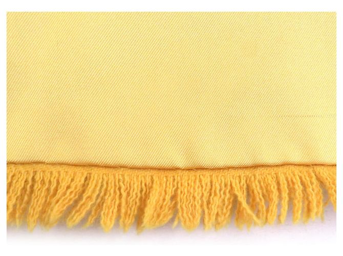 Hermès Sciarpa in seta angora con stampa di cervo HERMES Giallo - vista 5