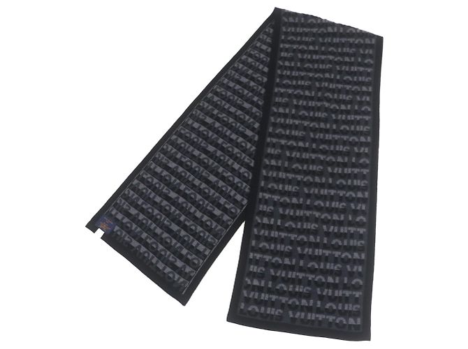 Sciarpa in lana nera Louis Vuitton Nero - vista 3
