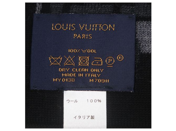 Sciarpa in lana nera Louis Vuitton Nero - vista 5