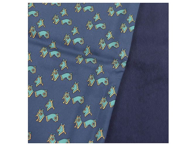 Hermès HERMES Silk Angora Shawl Navy blue - view 5