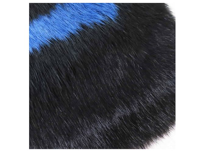 Sciarpa in cashmere e lana nera e blu Louis Vuitton Nero - vista 7