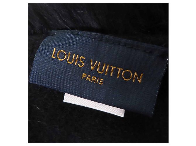 Sciarpa in cashmere e lana nera e blu Louis Vuitton Nero - vista 8