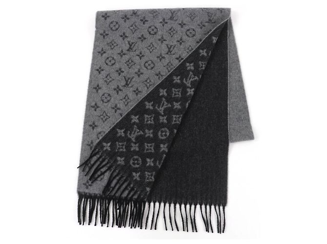 Sciarpa in cashmere e lana Monogram Gradient Louis Vuitton Marrone Nero - vista 2