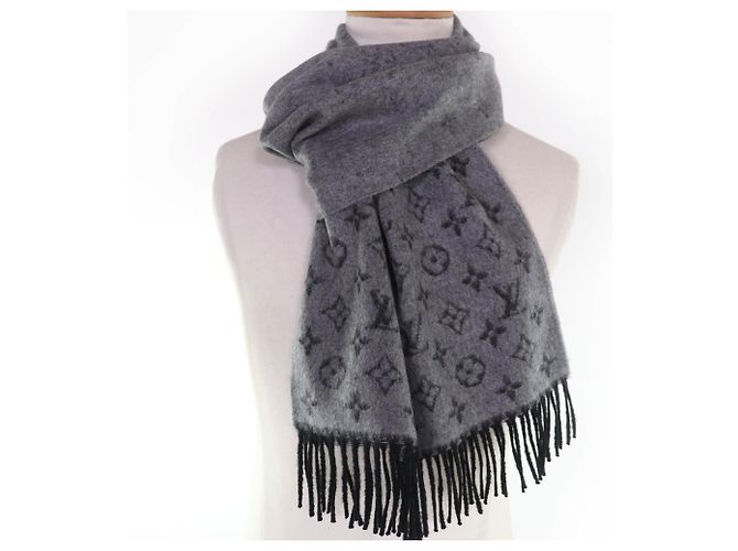 Sciarpa in cashmere e lana Monogram Gradient Louis Vuitton Marrone Nero - vista 4