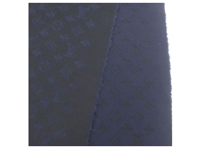 Stola Monogram in Cashmere Louis Vuitton Nero Blu navy - vista 4