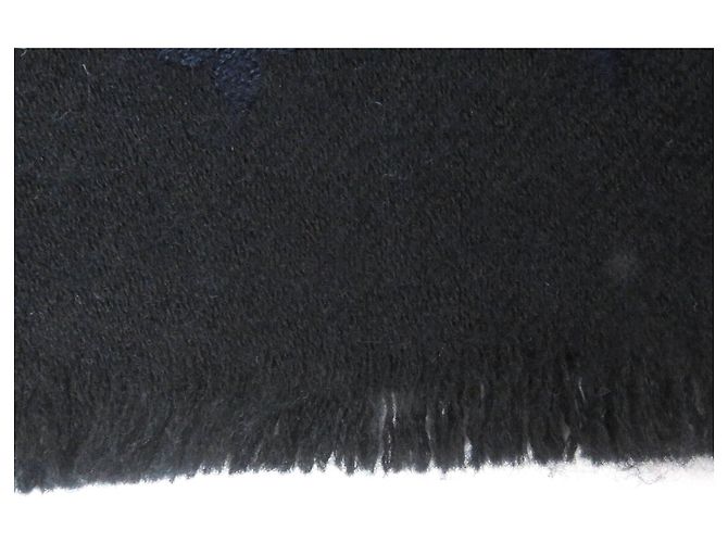 Stola Monogram in Cashmere Louis Vuitton Nero Blu navy - vista 5