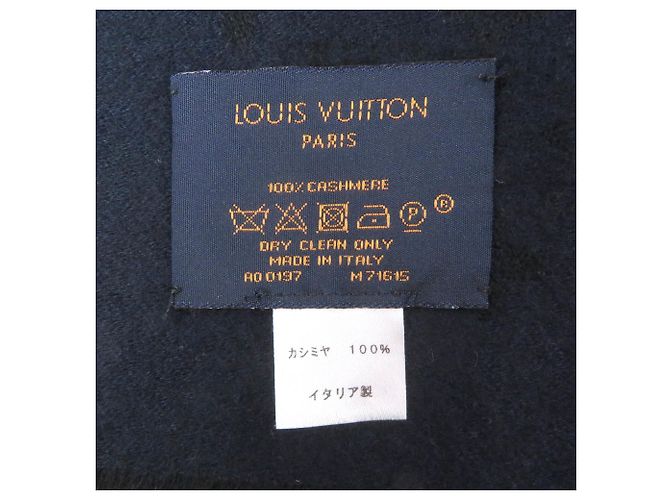 Stola Monogram in Cashmere Louis Vuitton Nero Blu navy - vista 6